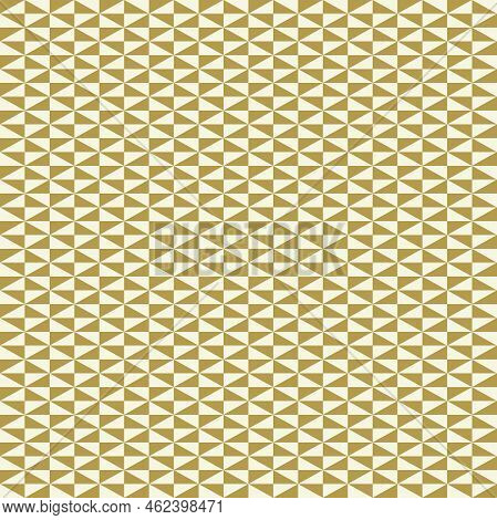 Geometric Vector Pattern With Golden And White Triangles. Geometric Modern Ornament. Seamless Abstra