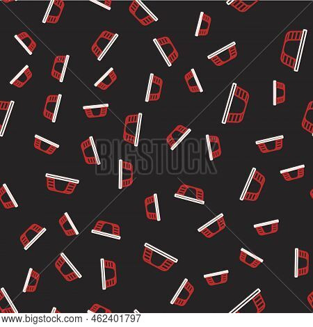 Line Monkey Bar Icon Isolated Seamless Pattern On Black Background. Vector