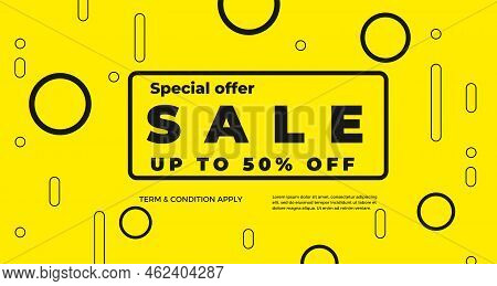 Sale Banner Template Design With Geometric Background , Big Sale Special Offer Up To 50% Off. Super 