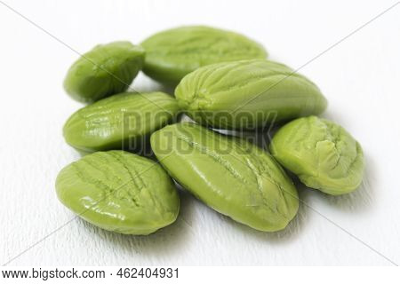 Parkia Speciosa ( Petai, Bitter Bean, Twisted Cluster Bean, Stinker Or Stink Bean) On White Backgrou