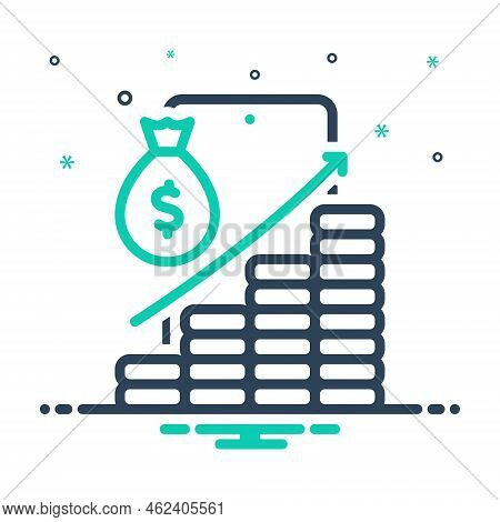 Mix Icon For Yield Banking Crop Earning Finance Harvest Production Output Increase Profit Agricultur