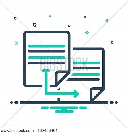 Mix Icon For Duplicate Transcript Matching Twin Photocopy Replication Copy Document