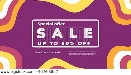 Colorful Discount Sale Banner Special Offer Composition. Summer Sale, Cashback Vector Illustration