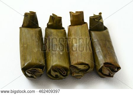 Arem-arem Or Lemper Is Traditional Food From Java. Arem-arem Made From Rice Cake Containing Vegetabl