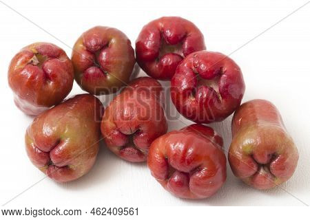 Rose Apples Or Chomphu Or Java Apple Or Syzygium Seed Isolated On White Background