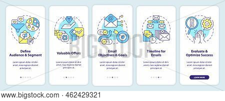 Lead Nurturing Campaign Onboarding Mobile App Screen. Contacts Walkthrough 5 Steps Editable Graphic 