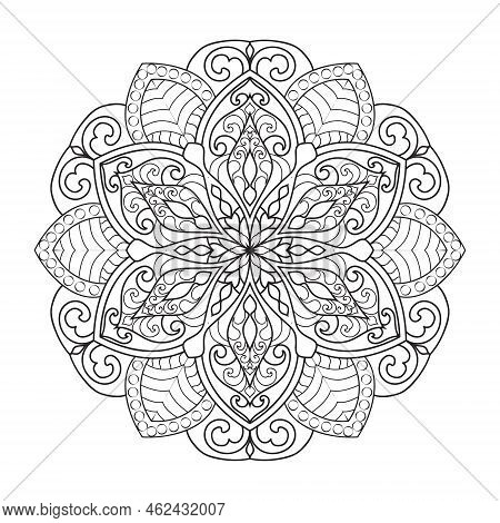 Anti Stress Coloring Page Mandala Vector Abstract Mandala Pattern.