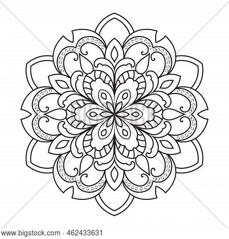 Adult Coloring Page Mandala.hand Drawn Illustration.ornament Design For Coloring Page