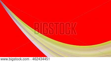 Illustration Of A Yellow, Pink, Orange Dawn, Curved Movement From The Top To The Bottom. Abstract Re