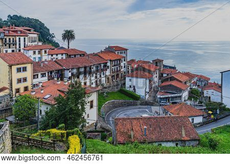 Lastres, Asturias, Spain, April 10, 2021. View Of The Fishing Village Of Lastres In Asturias.