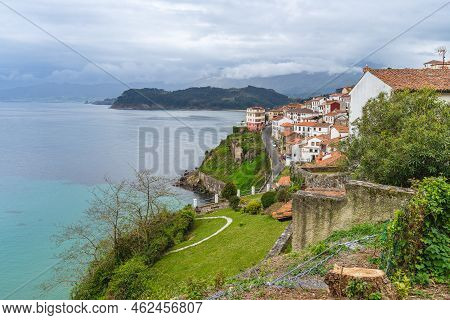 Lastres, Asturias, Spain, April 10, 2021. View Of The Fishing Village Of Lastres In Asturias.