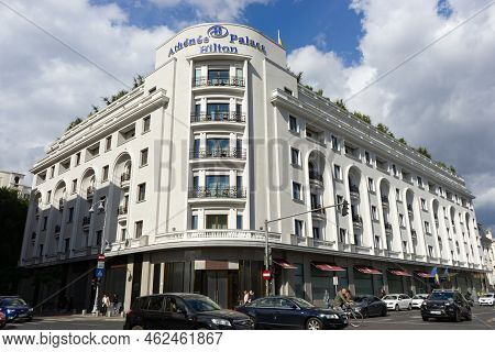 Bucharest, Romania - September 22, 2022: Athenee Palace Hilton Bucharest Hotel, In Bucharest, Romani