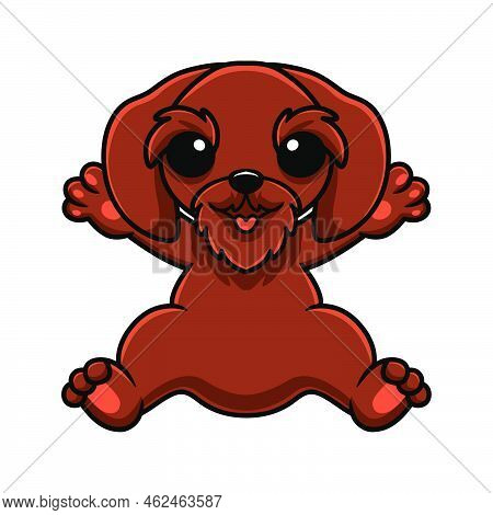 Vector Illustration Of Cute Pudelpointer Dog Cartoon Sitting