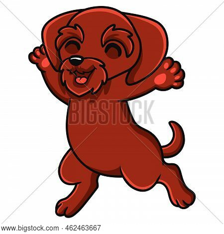 Vector Illustration Of Cute Pudelpointer Dog Cartoon Posing