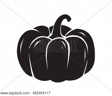 Woodcut Pumpkin Icon. Natural And Organic Product. Vegetarian Diet, Health Care. Harvest, Agricultur