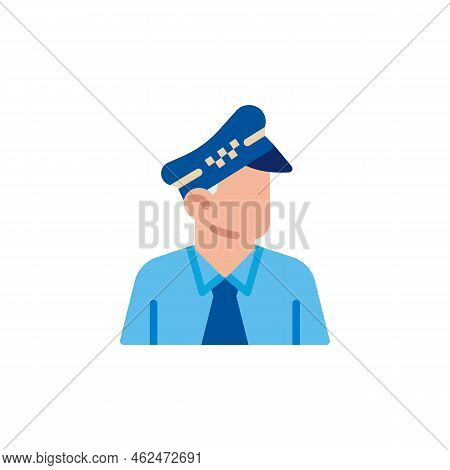 Taxi Driver Flat Icon, Vector Sign, Cab Driver Colorful Pictogram Isolated On White. Symbol, Logo Il
