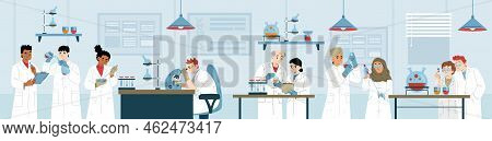Science Laboratory Research And Development. Medicine, Genetics, Chemistry Or Biochemistry Scientist
