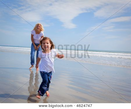 auf einem Strand ausgeführt