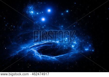 Abstract Illustration Of Galaxy Space Background, The Universe Consists Of Stars, Black Hole, Nebula