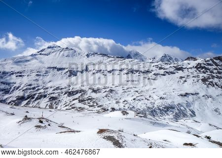 Ski Slopes Of Val Cenis In The Vanoise Park, France