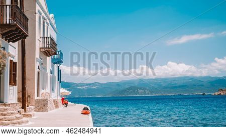 Kastellorizo Island , Megisti Harbor Greek Village Between Turkey Kas And Greece