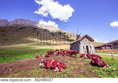 Chapel On Col Des Aravis Pass, Haute-savoie, France
