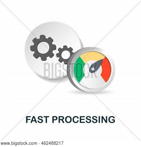 Fast Processing Icon. 3d Illustration From Data Science Collection. Creative Fast Processing 3d Icon