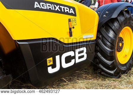 Samara, Russia - September 24, 2022: Modern Wheeled Jcb Tractor At The Annual Volga Agro-industrial 