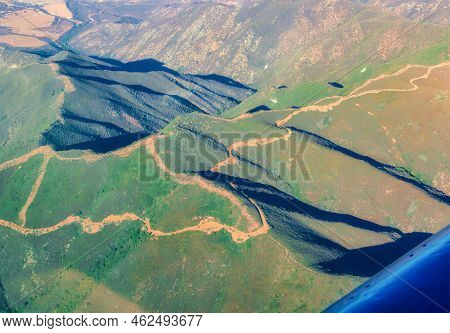 Hanford, United States - October 13 2013 : The Rolling Mountains.  Seeing The Californian Landscape 