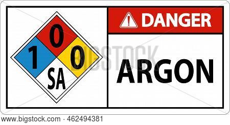 Nfpa Danger Argon 1-0-0-sa Sign On White Background