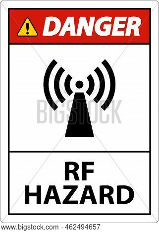Danger Rf Hazard Sign On White Background