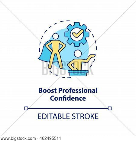 Boost Professional Confidence Concept Icon. Improve Work Skills. Develop Competencies Abstract Idea 