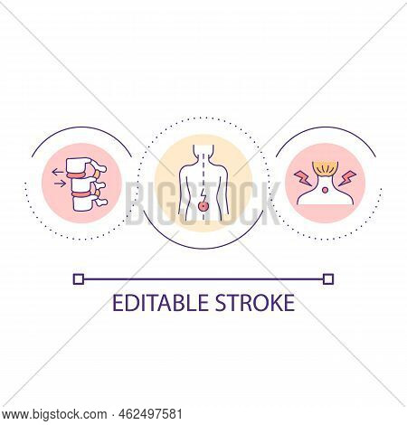 Back Pain Problem Loop Concept Icon. Spine Injury Effects. Chronic Spinal Ache Treatment Abstract Id