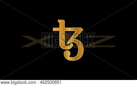 Tezos-xtz Virtual Currency Images. 3d Drawings. Coin Logo