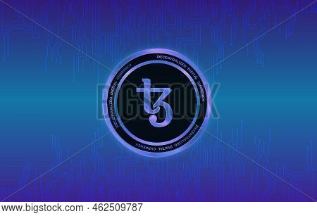 Tezos-xtz Virtual Currency Images. 3d Drawings. Coin Logo