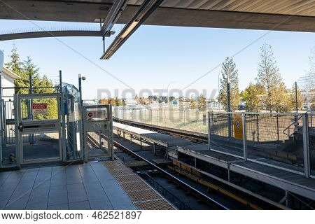 Vancouver, Canada - September 25, 2022: View Of Templeton Skytrain Station