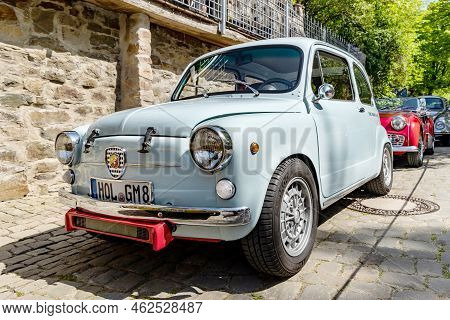 Schieder-schwalenberg, North Rhine-westphalia, Germany, May 8, 2022: Classic Car Show, Fiat Abarth F