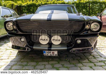 Schieder-schwalenberg, North Rhine-westphalia, Germany, May 8, 2022: Classic Car Show, Pony Car Shel