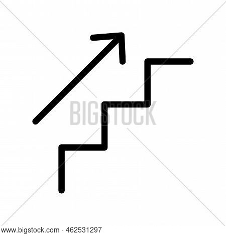 Graph Stairs Up Arrow. Finance Growth. Business Concept. Vector Illustration. Stock Image.