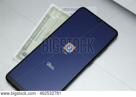 Minas Gerais, Brazil - September 25, 2022: Screen Of The E-titulo Application, Brazilian Digital Vot