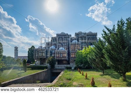 Pristina, Kosovo - June 2022 - National Library Of Kosovo In Pristina. The Library Is One Of The Mos