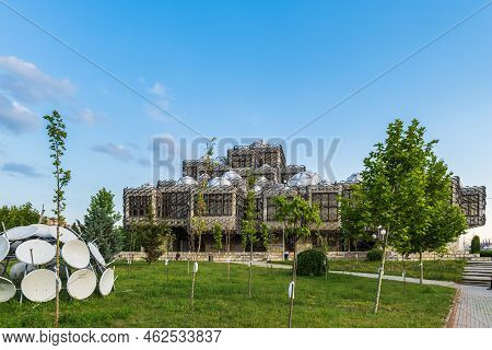 Pristina, Kosovo - June 2022 - National Library Of Kosovo In Pristina. The Library Is One Of The Mos
