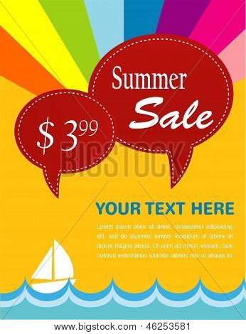 zomer verkoop; jacht en zee met pice tags