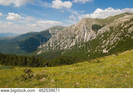 Spring View Of The Peak Of Monte Bove In The Marche Region Italy