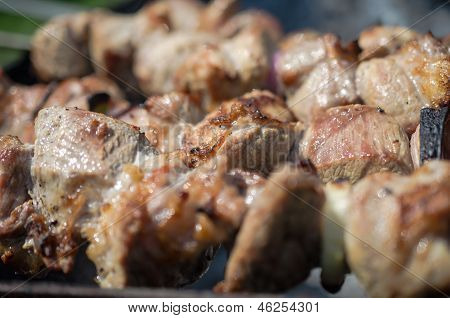 Grillet kød