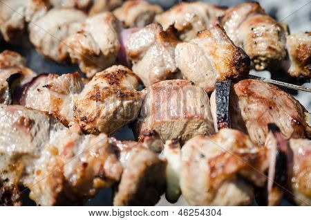 Grillet kød