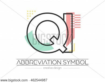 Letters Q And I. Merging Of Two Letters. Initials Logo Or Abbreviation Symbol. Vector Illustration F