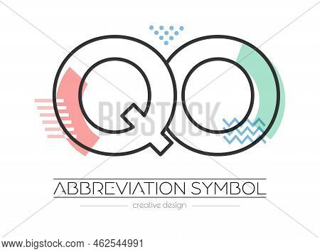 Letters Q And O. Merging Of Two Letters. Initials Logo Or Abbreviation Symbol. Vector Illustration F