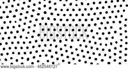 Black Orderless Spots Background. Abstract Organic Vector Backdrop.