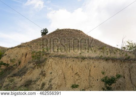 Sand Hill Slope. Landscapes Of Moldova. Sand Hills Are Located Near The Prut River In The Cahul Regi
